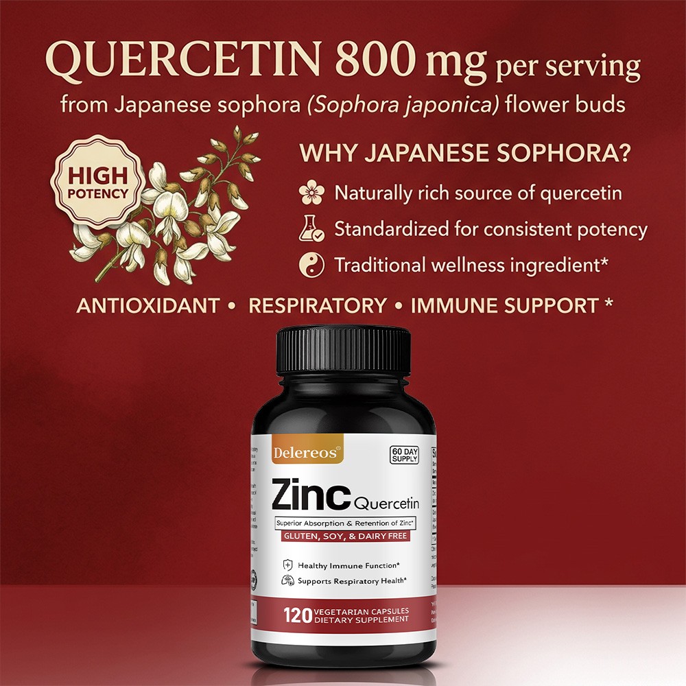 Zinc & Quercetin Supplement for Immune Support,Antioxidant 30/60/120 Capsules