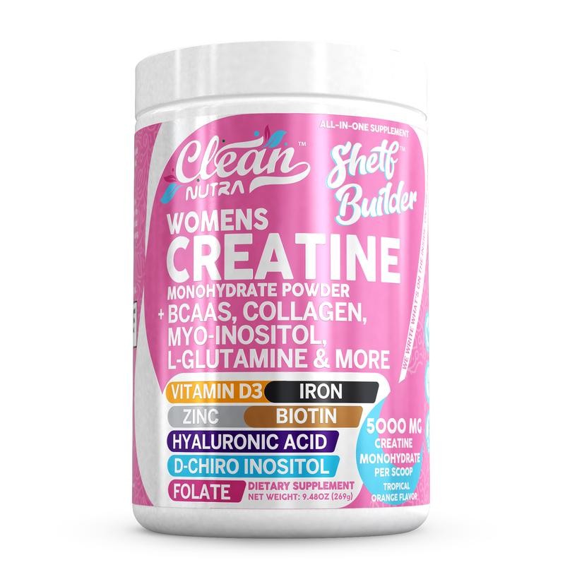 Quality Clean Nutra Women’s Creatine Monohydrate Powder with BCAAs Collagen 5000