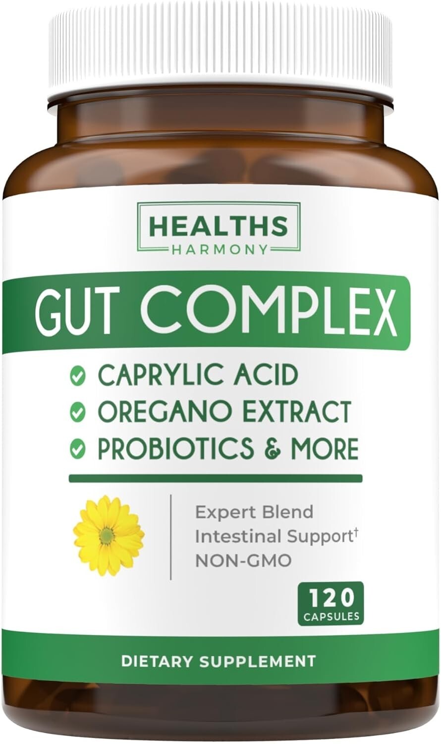 Health’s Harmony Candida Support (120 Capsules) – Caprylic Acid, Oregano Oil