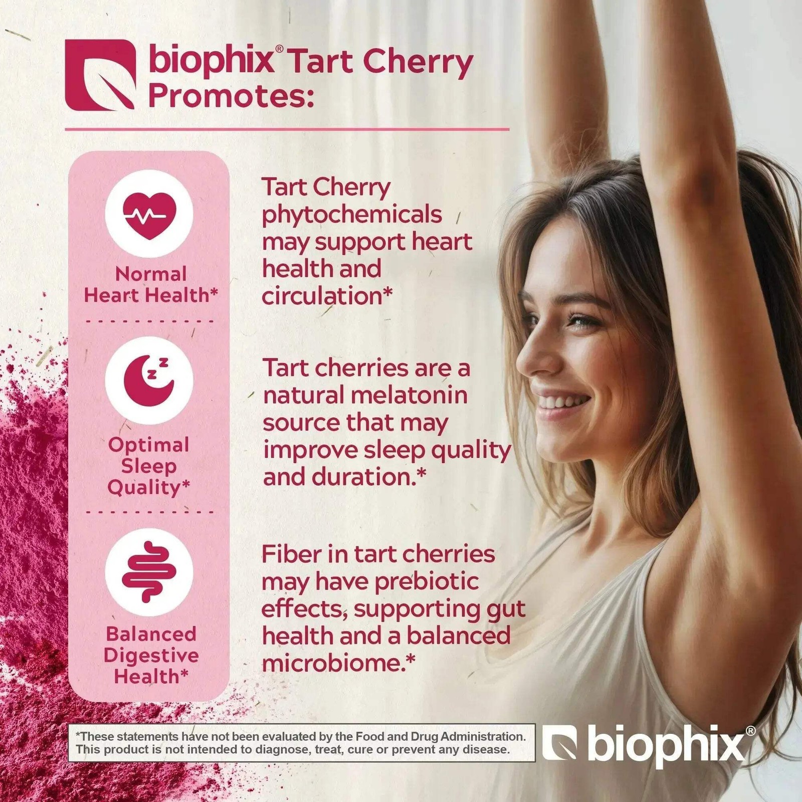 biophix Tart Cherry USDA Organic Powder 20:1 Extract 12.3 oz 350 g