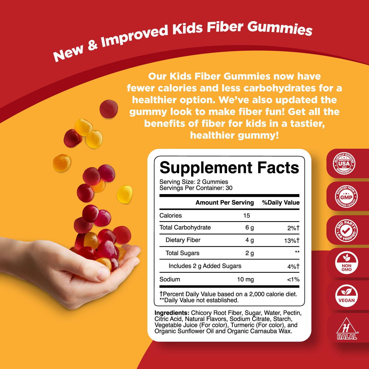 Natural Prebiotic Fiber Gummies for Kids – Chicory Root Fiber Vitamins