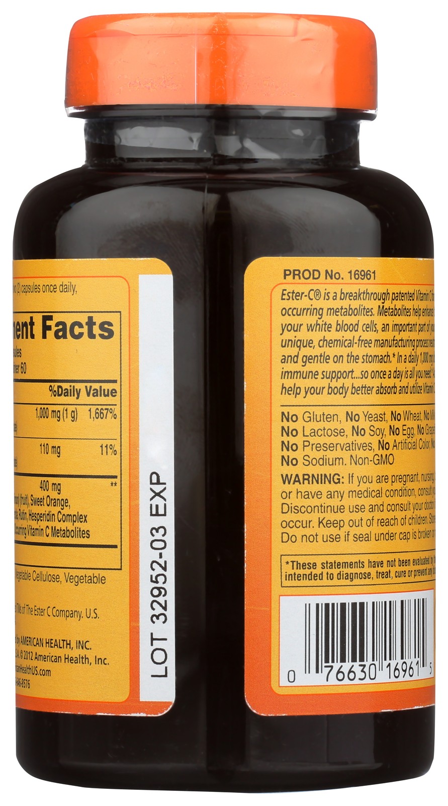 Ester-C American Health 500 Mg Vitamin C With Citrus Bioflavonoids 120 1 Pack