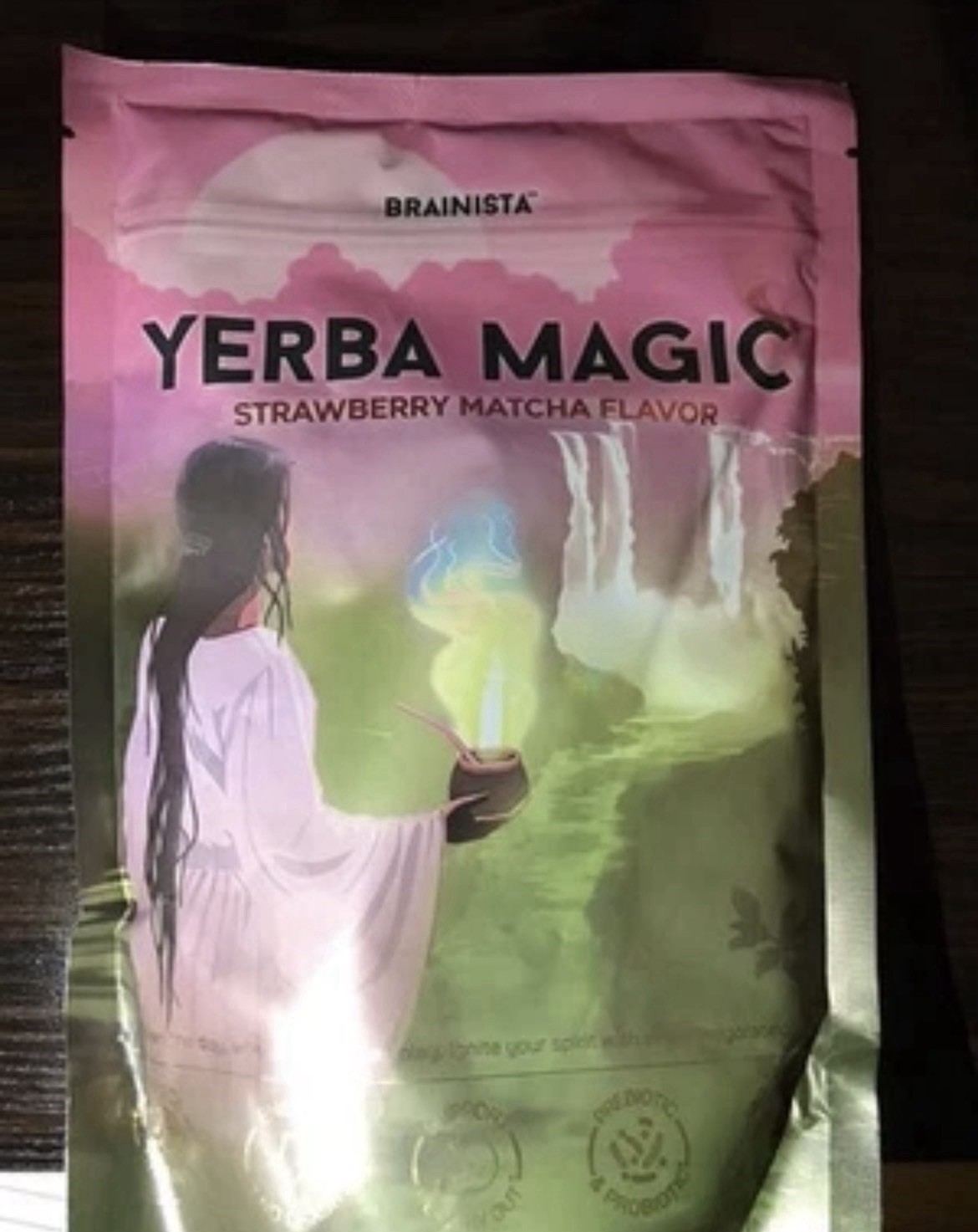 Brainista Yerba Magic Yerba Mate Powder Strawberry Matcha 11.64oz