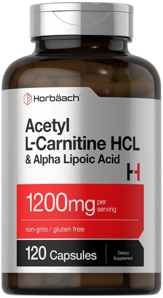 Acetyl L Carnitine HCL & Alpha Lipoic Acid 1200mg | 120 Capsules | by Horbaach