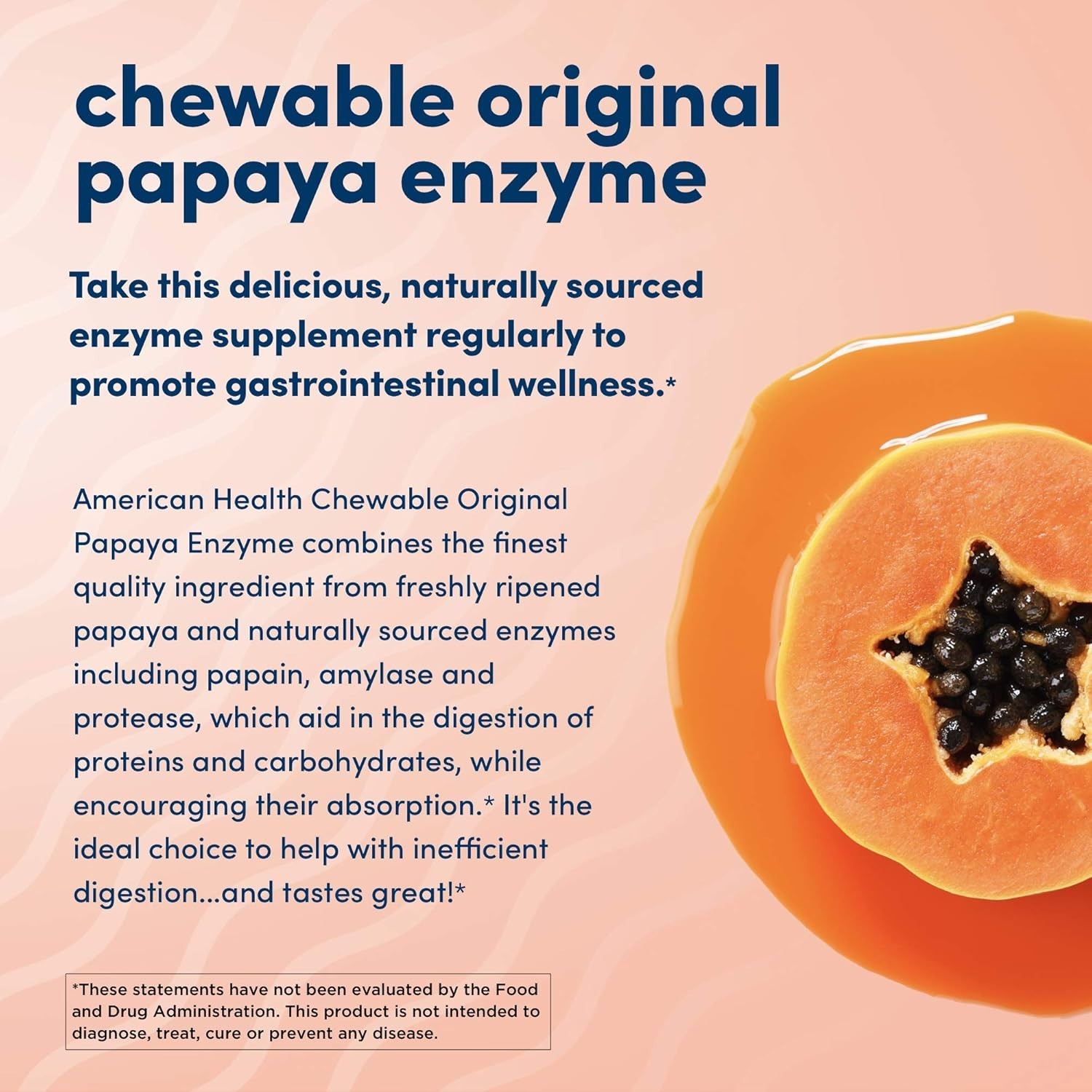 American Health Original Papaya Enzyme Chewable 600 Tablets