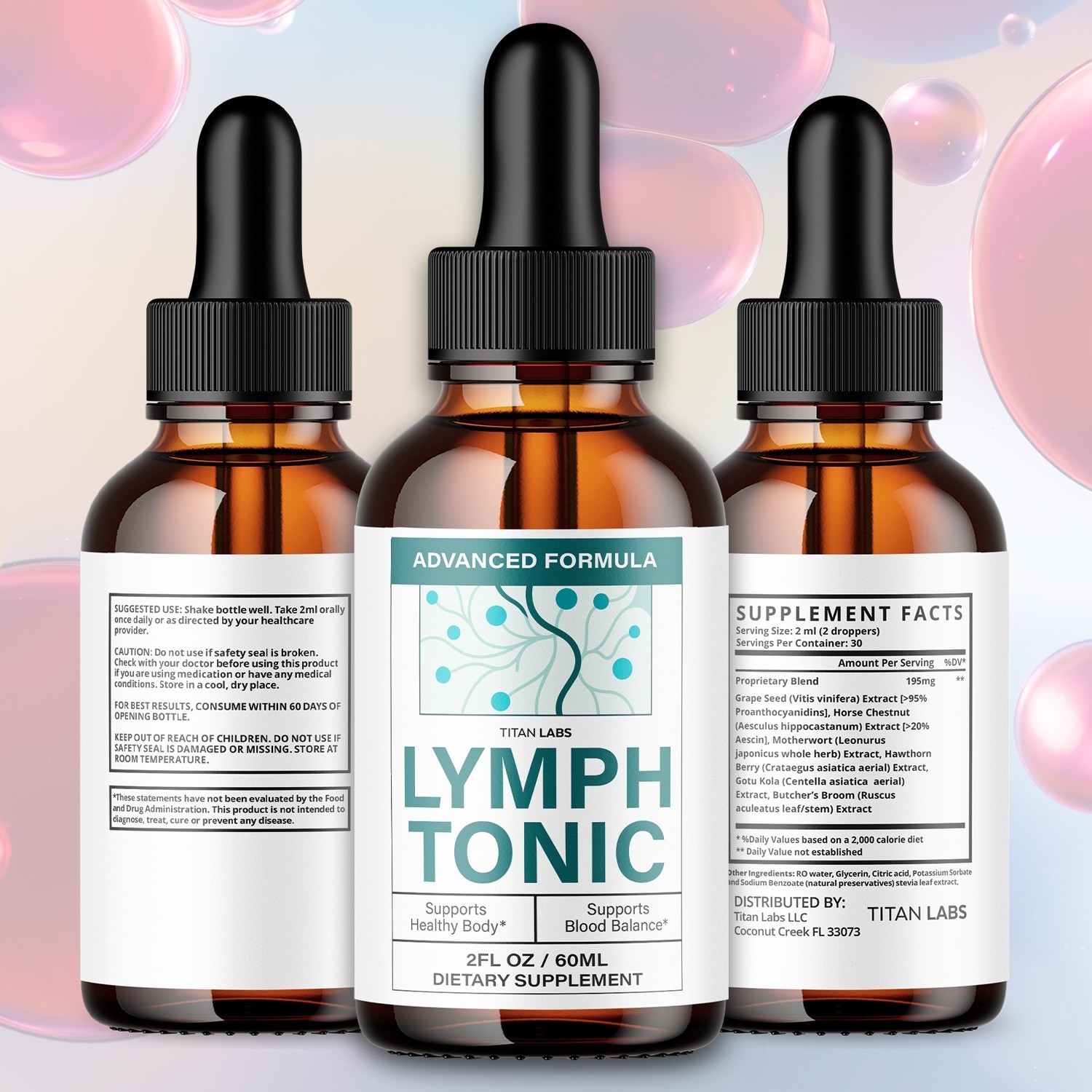 (1 Pack) Lymph Tonic Drops Blood Health Support Formula LymphTonic 30 Servings