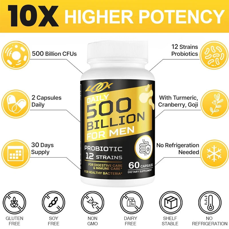 500 Billion CFU of 12 Male Probiotics