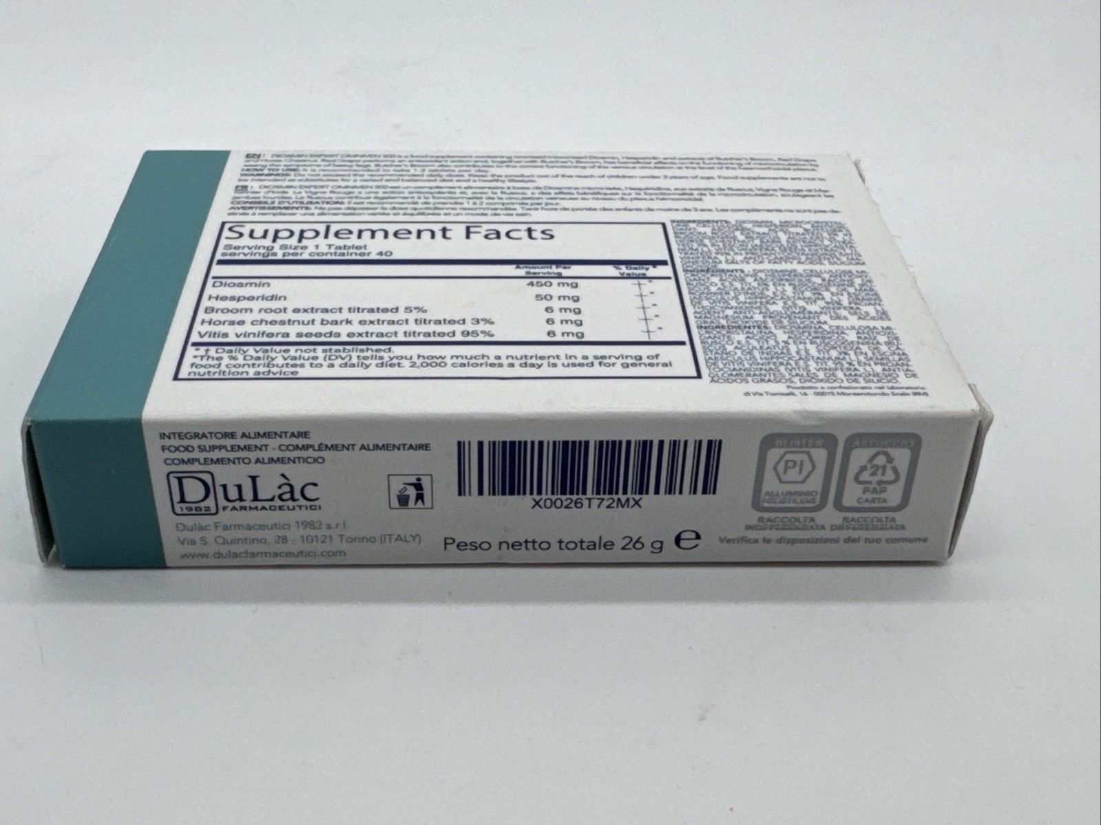 DuLac Pharma Diosmin Expert Omniven 500, 40 Tablets Blood & Circulatory Health
