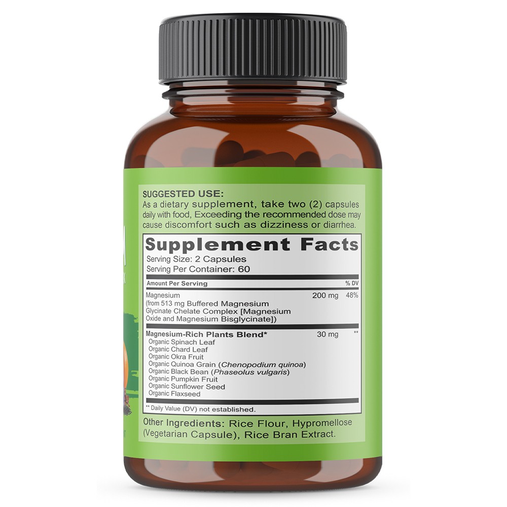 Magnesium Glycinate 200 Mg Per Serving Chelated High Absorption Gentle Stomach