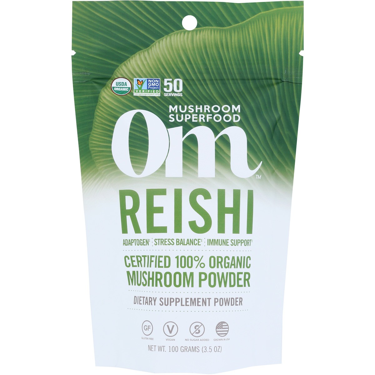 Organic Om Reishi Mushroom Superfood Powder 100 Grams 3.5 Oz 1 Pack