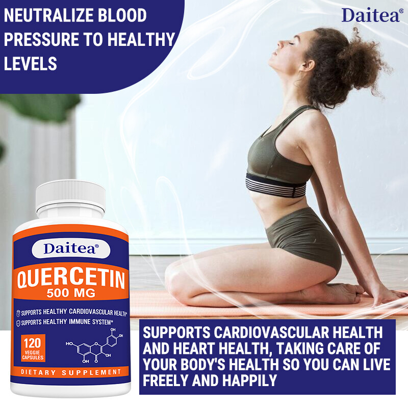 Quercetin 500mg Supplement Skin Heart Immune Support Antioxidant 120 Capsules