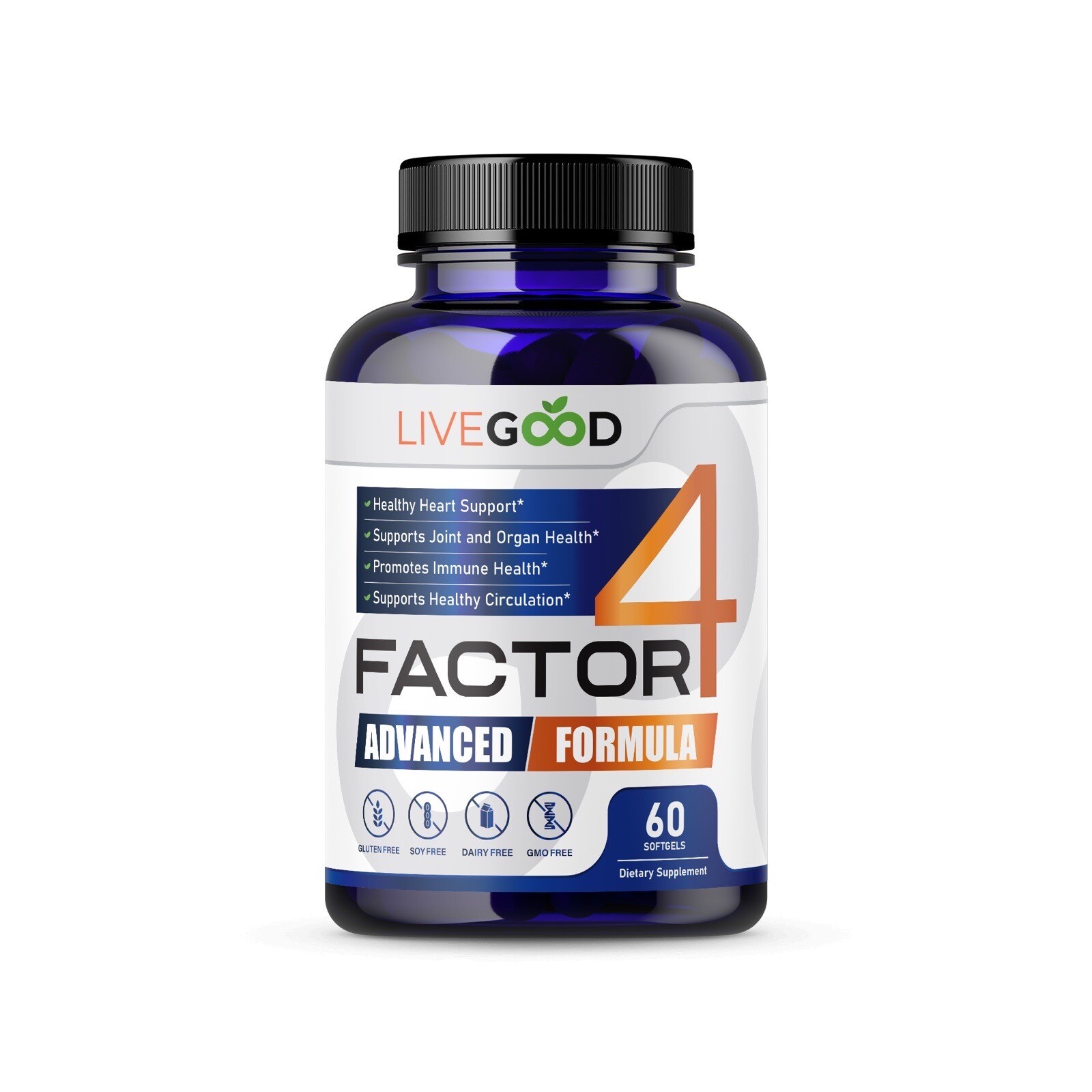 (1)Bottle FACTOR4-ADVANCED INFLAMMATION MANAGEMENT Dietary Supplements, 60 Caps.