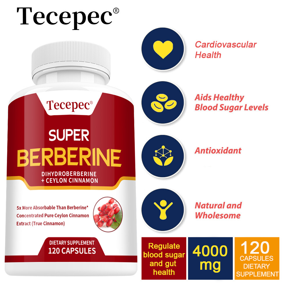 Super Berberine 250mg Dihydroberberine with Ceylon Cinnamon 30 to 120 Capsules