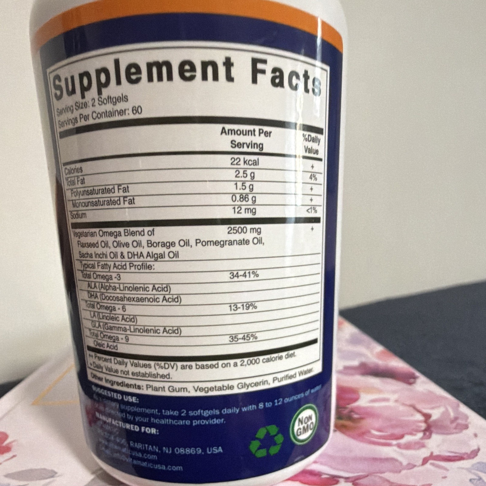 Vitamatic Vegan Omega 3-6-9 2500mg 120 Softgels Non-GMO Exp 07/2028