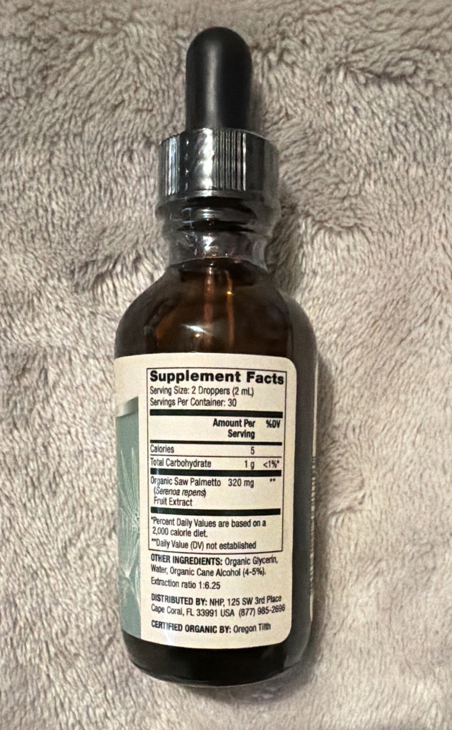 Dr. Mercola Organic Saw Palmetto Liquid Drops 320mg Neutral Flavor 2 fl oz
