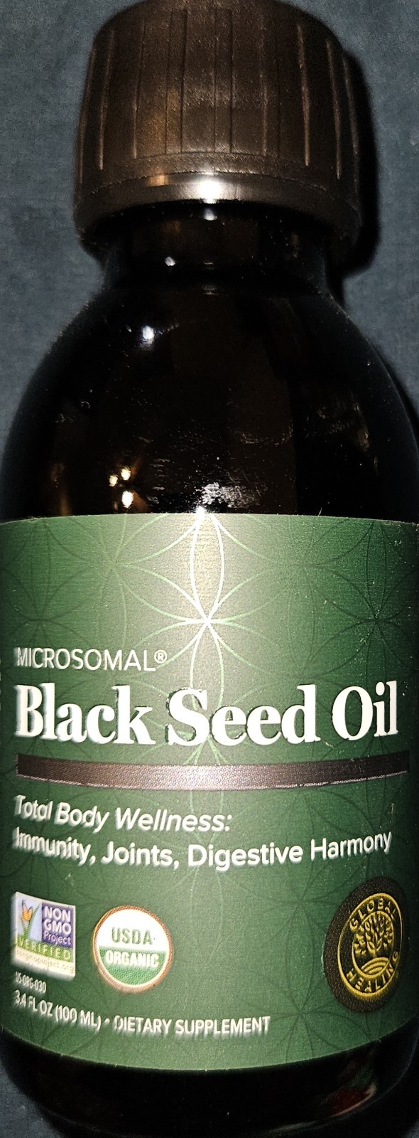 Global Healing Black Seed Oil Organic Cold Pressed Black Cumin Seed Liquid 3.4oz