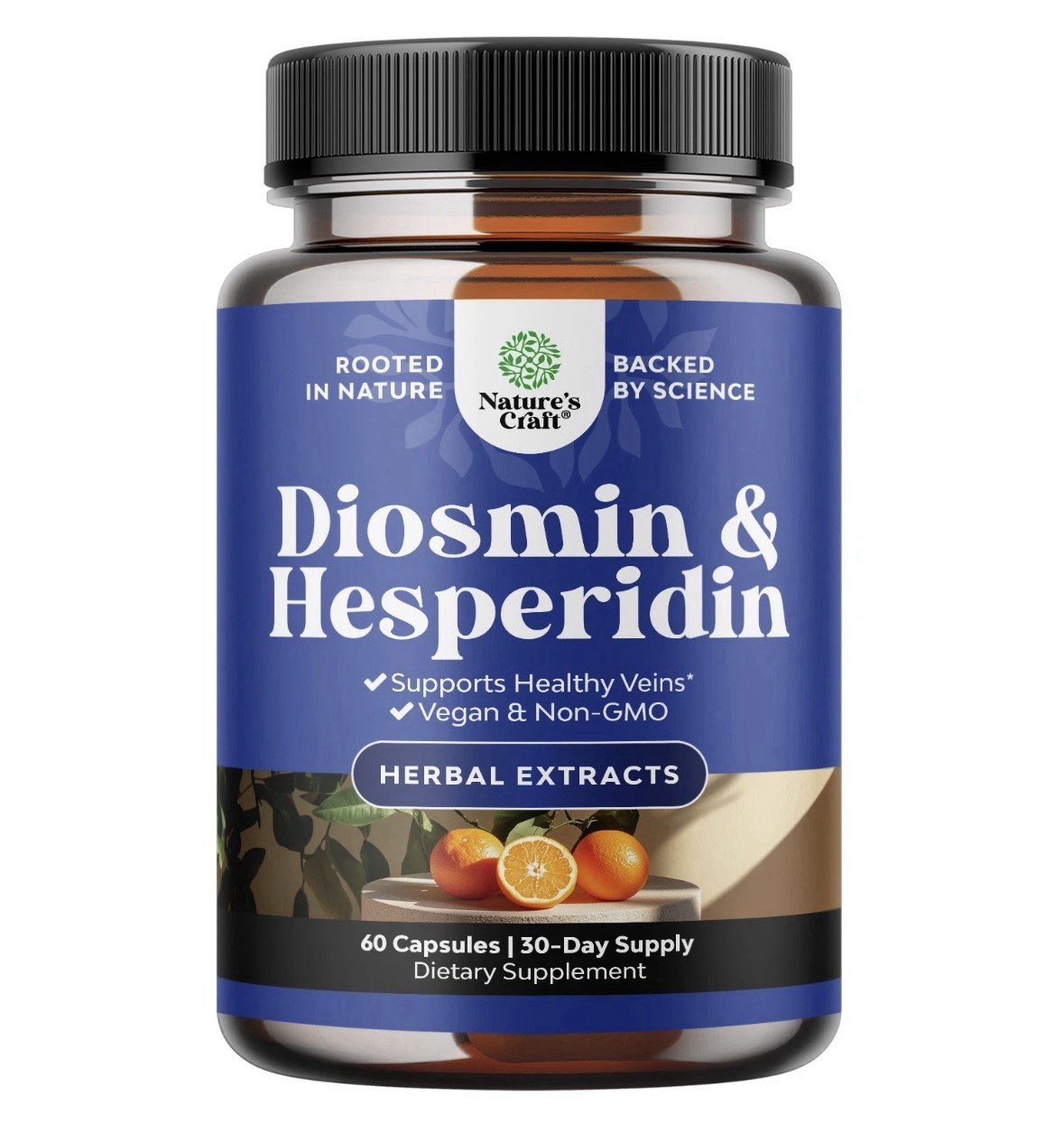 Diosmin Hesperidin 1000mg Bitter Orange Supplement 60ct Natures Craft Exp 6/2028