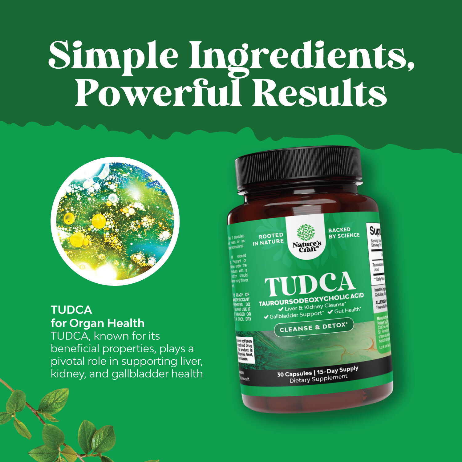 Advanced Bile Salt TUDCA Supplement – Extra Strength TUDCA 500mg Per Serving