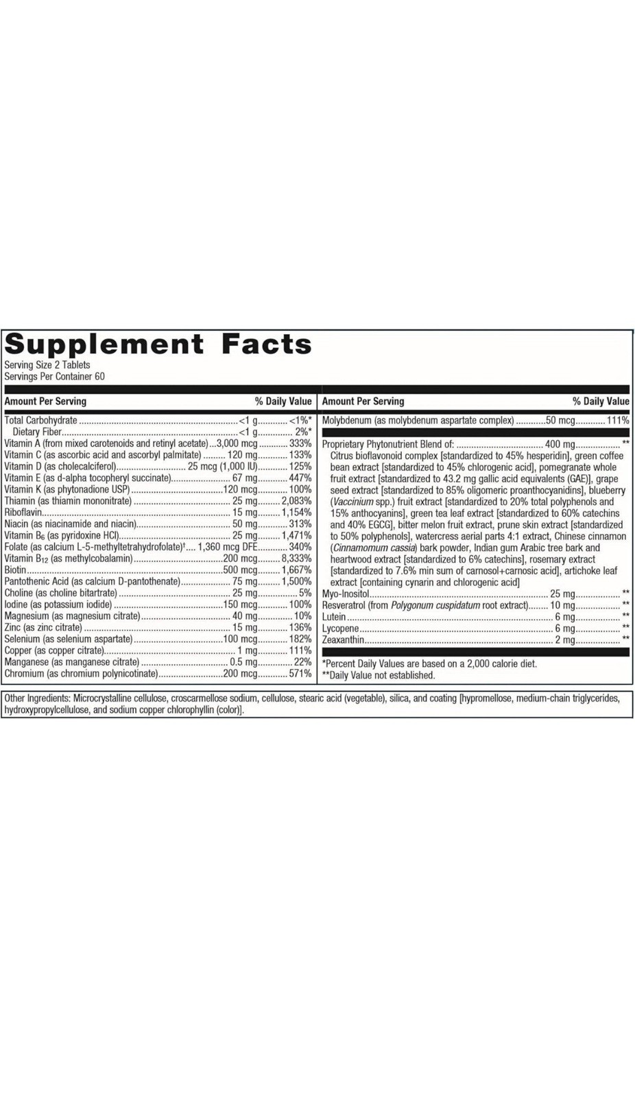 Metagenics PhytoMulti Multivitamin Without Iron – 120 Tablets