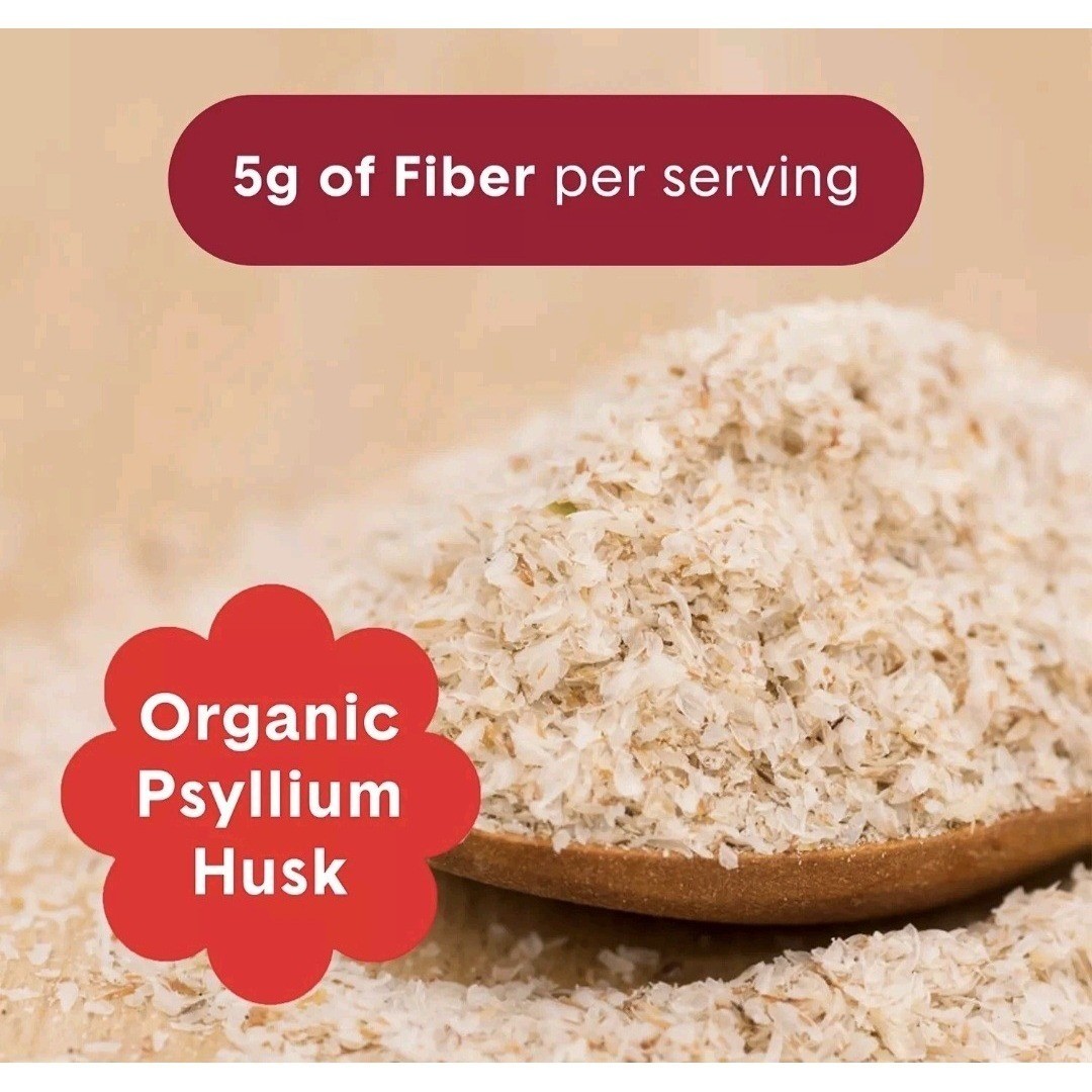 Organic Psyllium Husk Fiber, Prebiotic Powder Supplement, Gluten-Free, Non-GMO