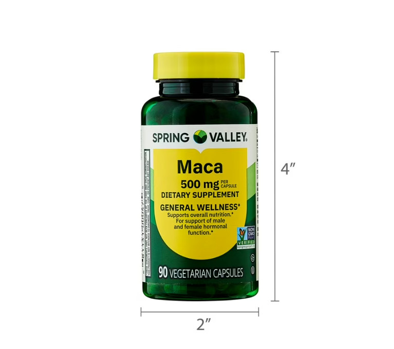 Spring Valley Maca Dietary Supplement – 500 mg – 90 count, 2PACK