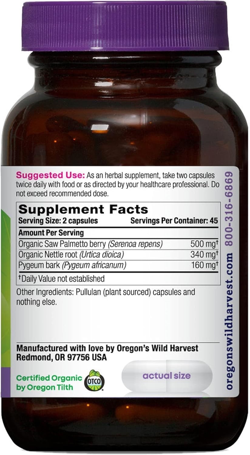 Oregon’s Wild Harvest – Saw Palmetto Pygeum – Organic (90caps)