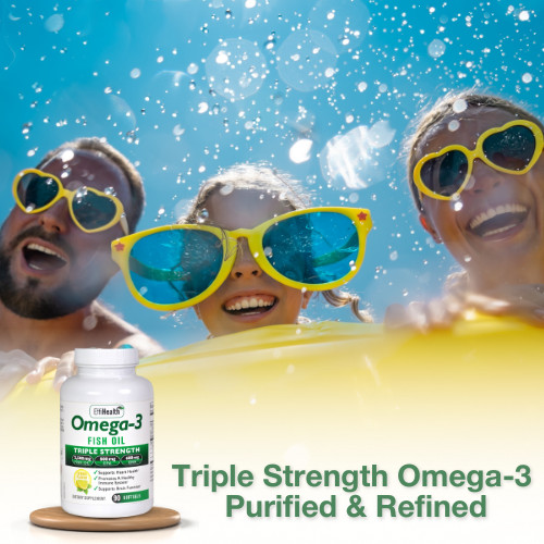 EffiHealth Omega 3 Fish Oil 3 Pack- Triple Strength Fish Oil – 2500mg, EPA, DHA