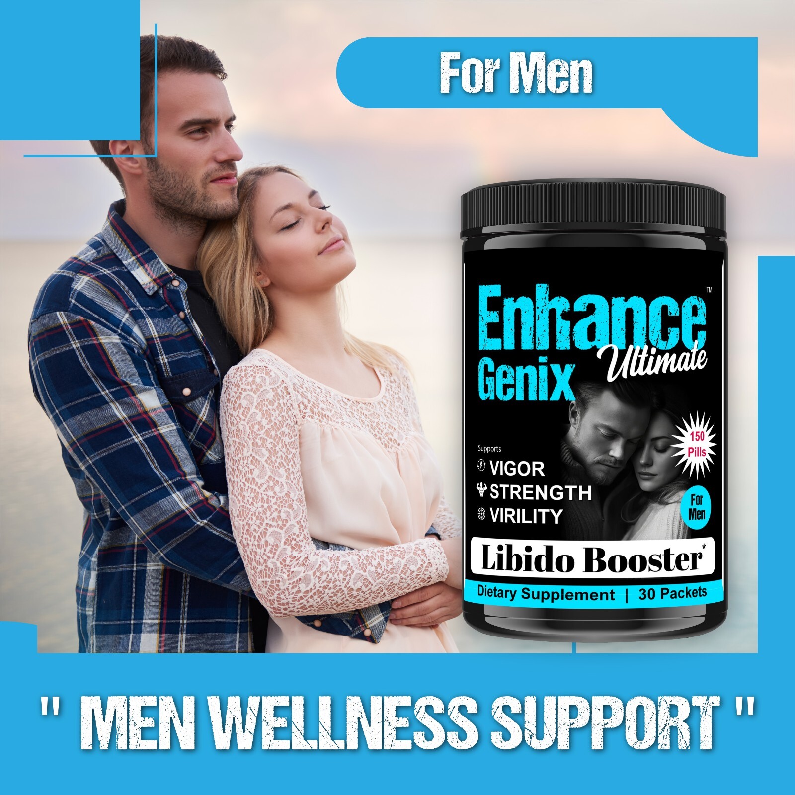 MALE ENHANCEMENT TESTOSTERONE PILLS PERFORMANCE ENHANCER 30 Packets-12/2025