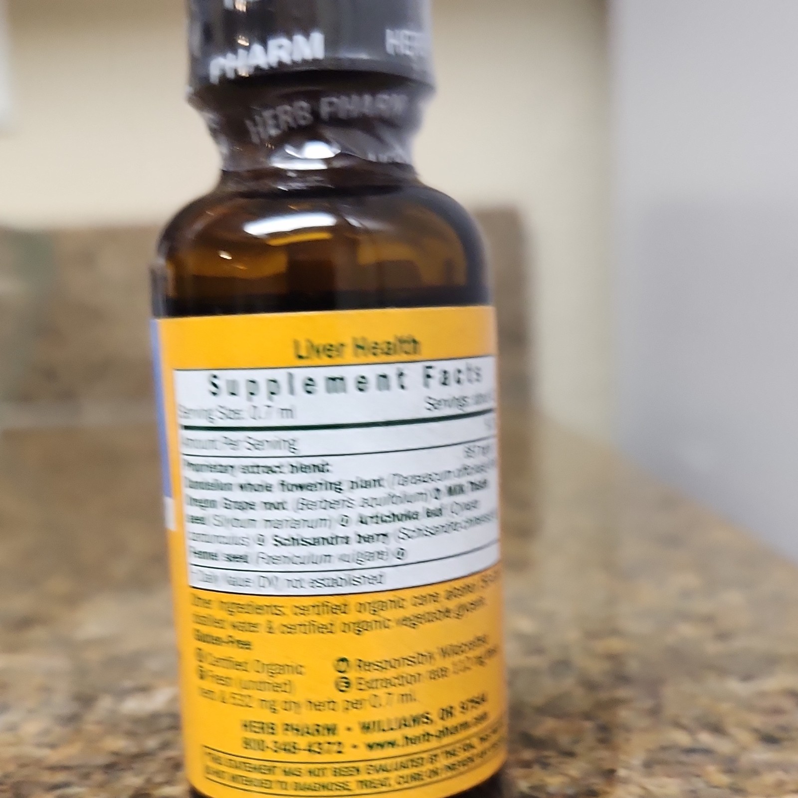 Herb Pharm Liver Health Liquid Herbal Drops Organic Unflavored 1 fl oz