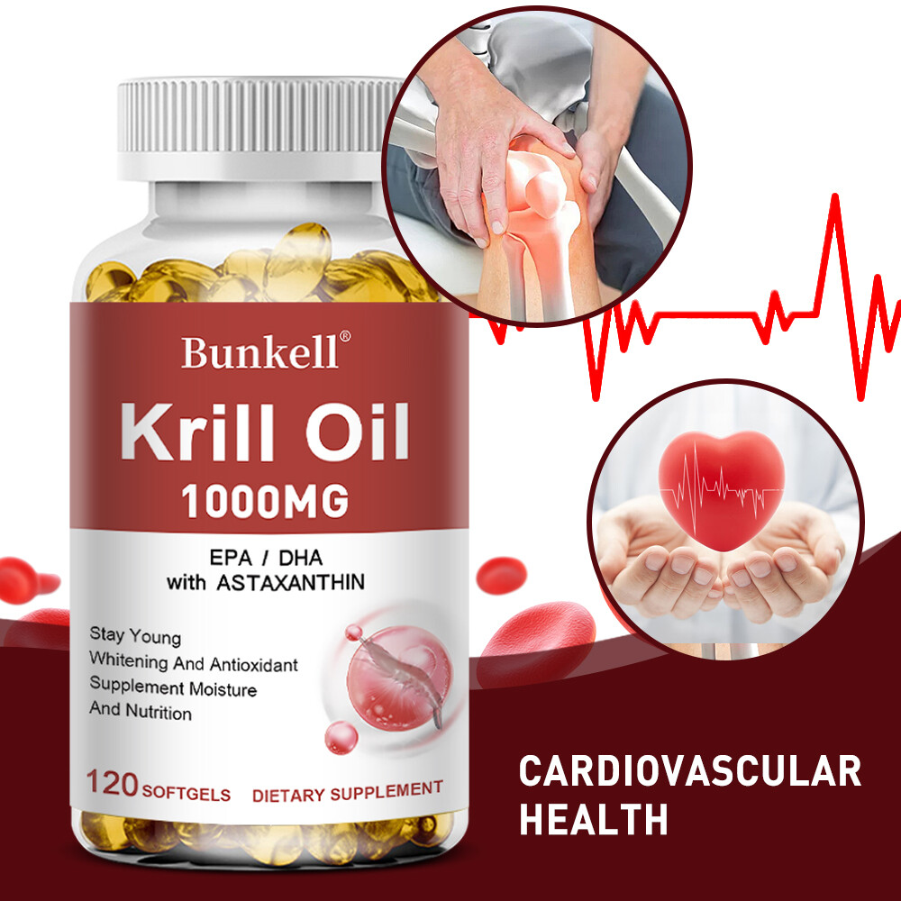 Krill Oil 1000mg Softgel Astaxanthin Omega-3 Antioxidant Anti-Aging