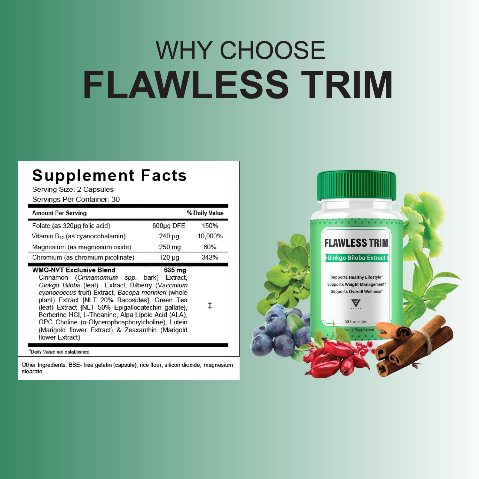 Flawless Trim Metabolism Support, FlawlessTrim Pills (60 Capsules)