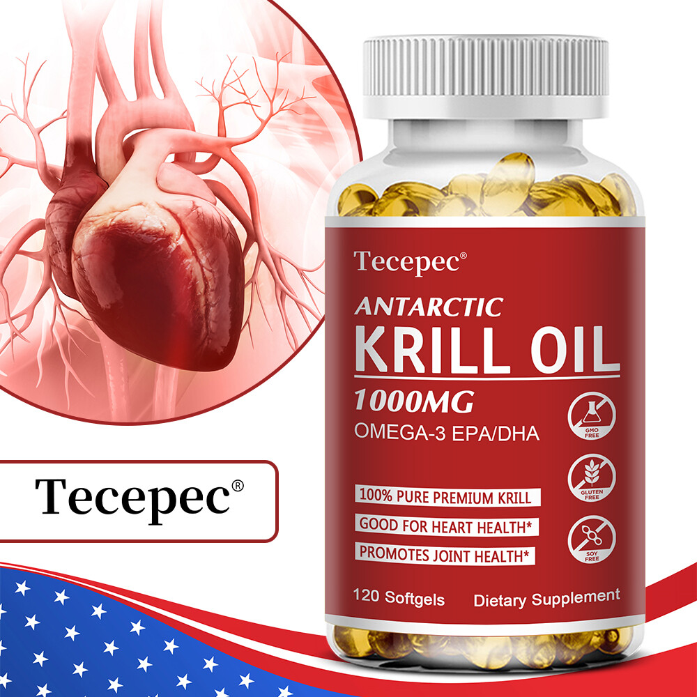 Antarctic Krill Oil 1000mg with Omega-3s EPA, DHA & Astaxanthin Premium Softgels
