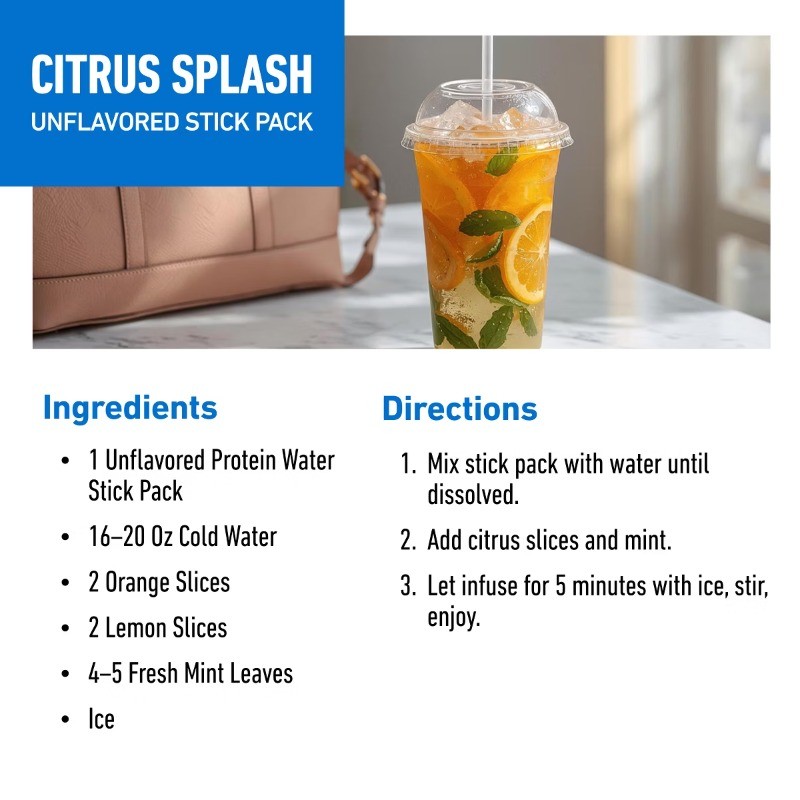 Isopure Protein Water Stick Pack – Unflavored – 6ct