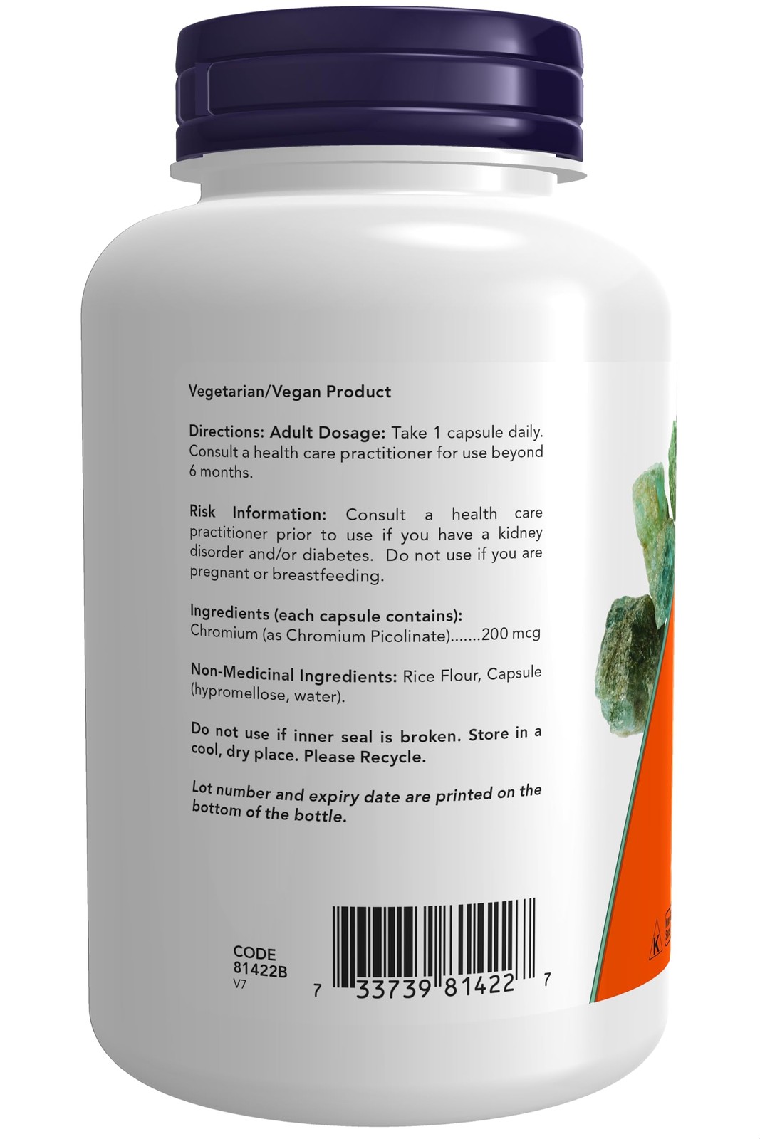 NOW Foods Supplements, Chromium Picolinate 250 Count (Pack of 1), No Color