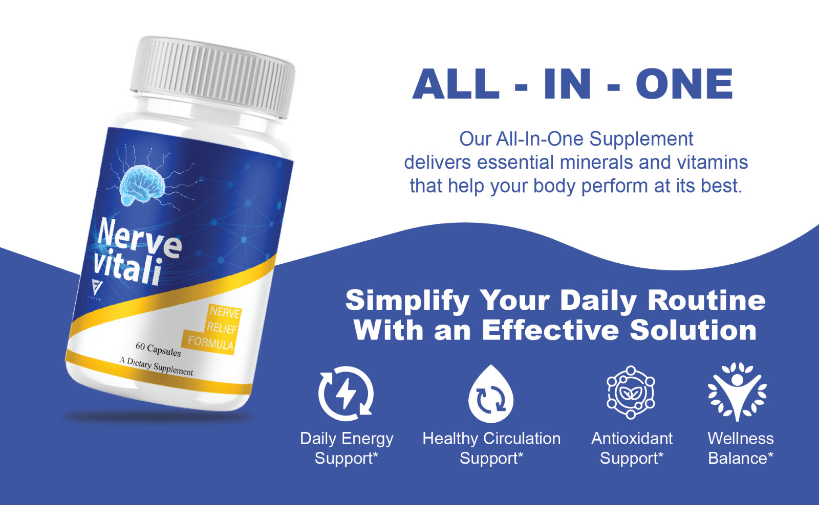 (3 Pack) NerveVitali Wellness Support, Nerve Vitali Nerve Pills (180 Capsules)