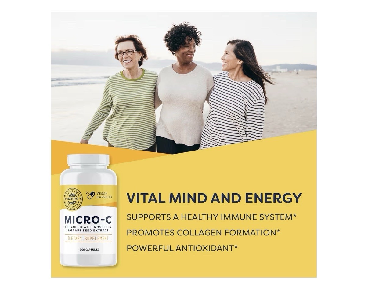Vimergy Micro-C Vitamin C Capsules 500mg per Capsule Bones Immune Support 300cap