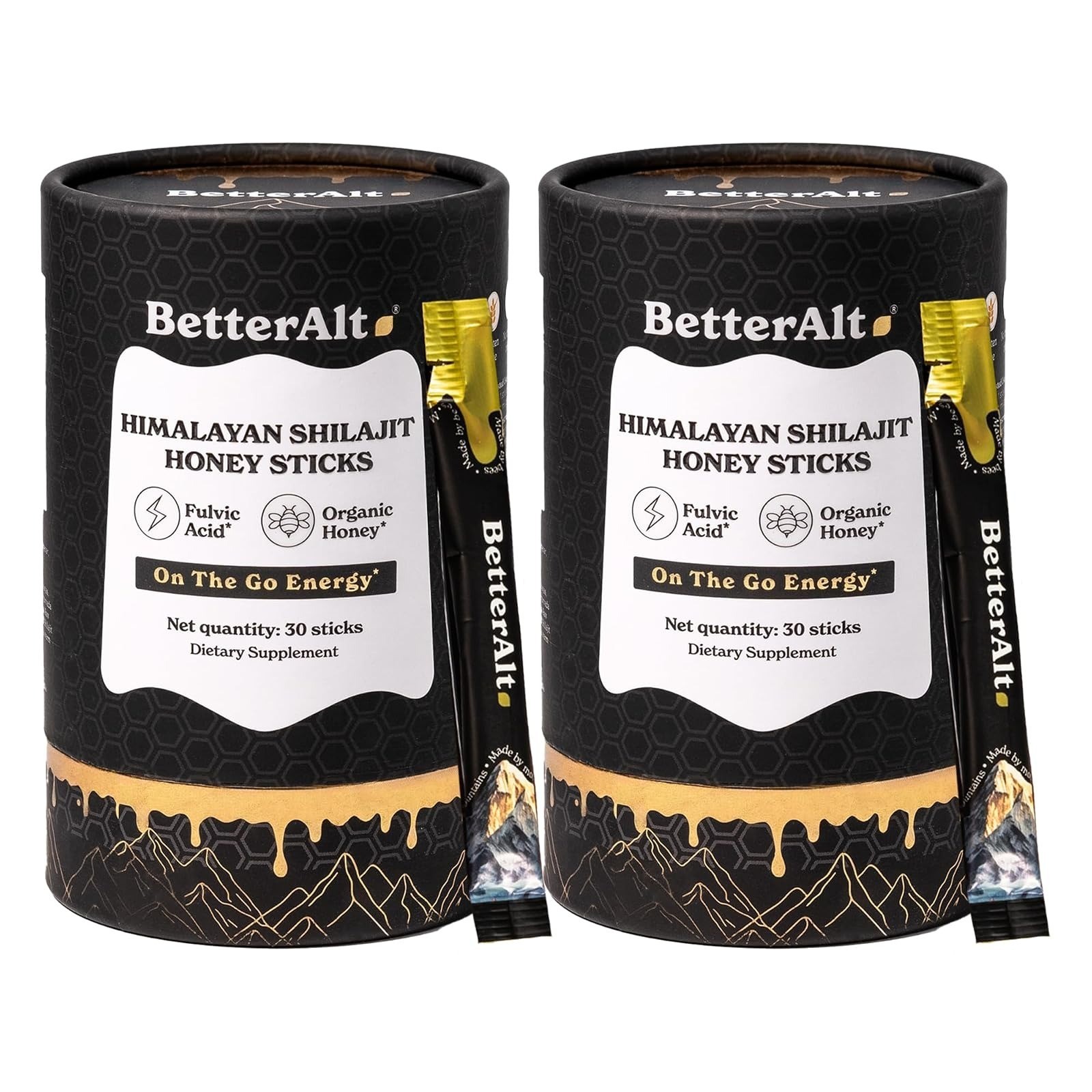 Better Alt Pure Himalayan Shilajit Honey Sticks – Energy & Immune Support