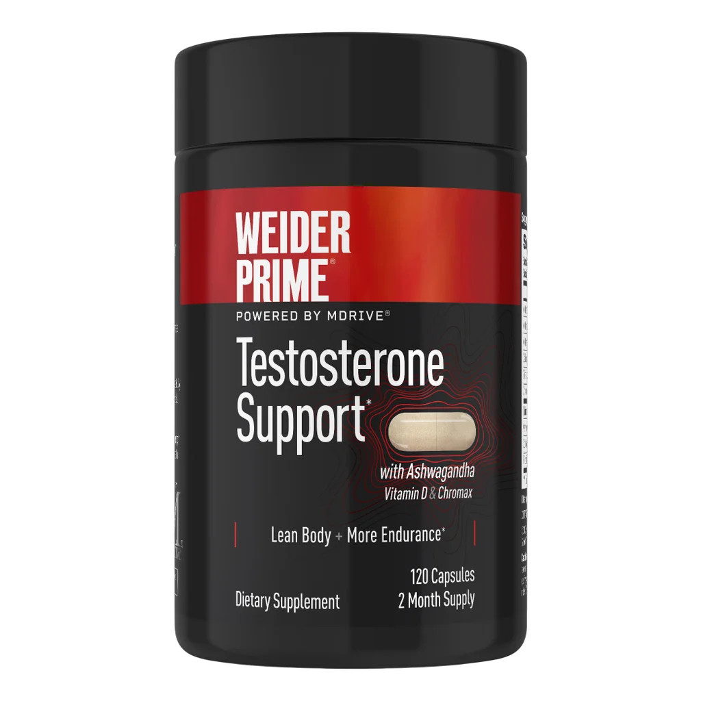 Weider Prime Mens Supplement 120 Capsules Ashwagandha Vitamin D Chromium EXP8/27