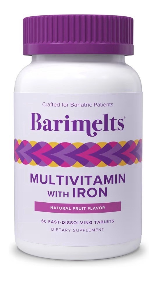 BariMelts Multivitamin with Iron Bariatric Vitamins for Women 60 Fruit Tablets