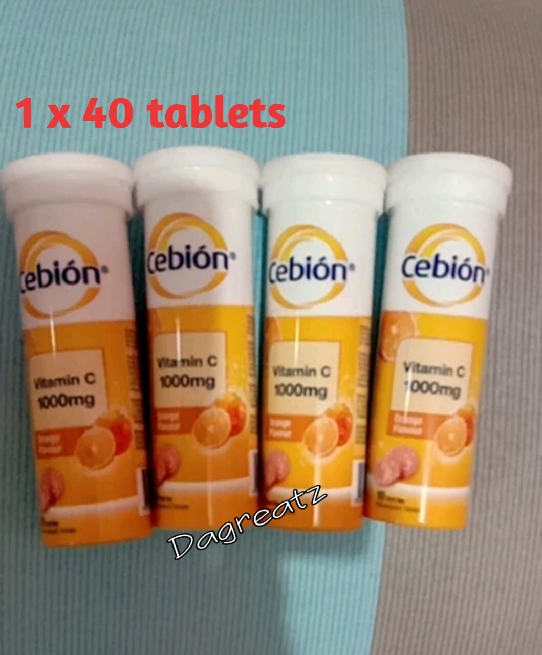 2x 40 Tablets CEBION Effervescent Vitamin C 1000mg Daily Supplement OrangeFlavor