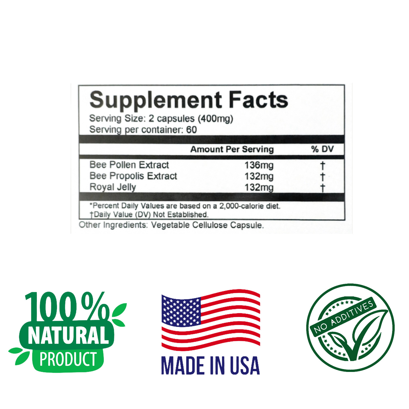 TRIPLE BEE COMPLEX, 120 Capsules, Improve General Wellbeing, Super Nutrients.