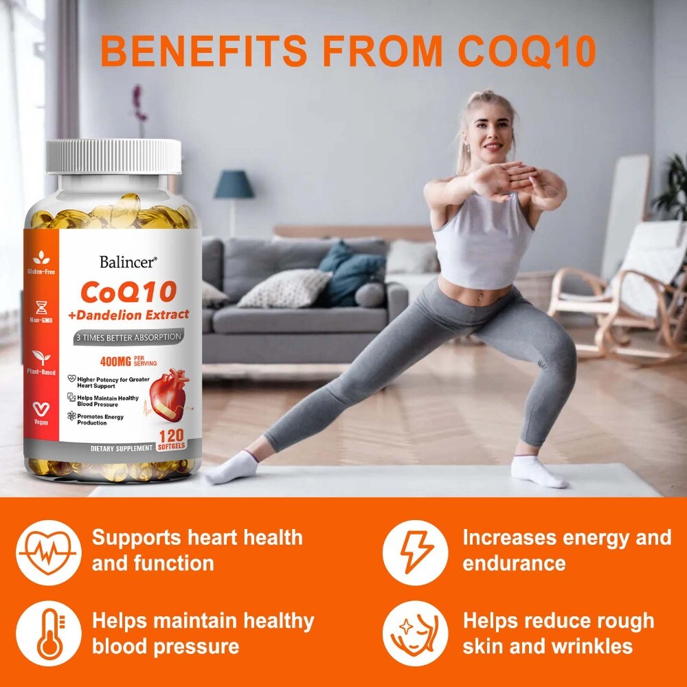 CoQ10 400mg, 120 Capsules, Non-GMO (Coenzyme Q10) Gluten Free/ NON GMO