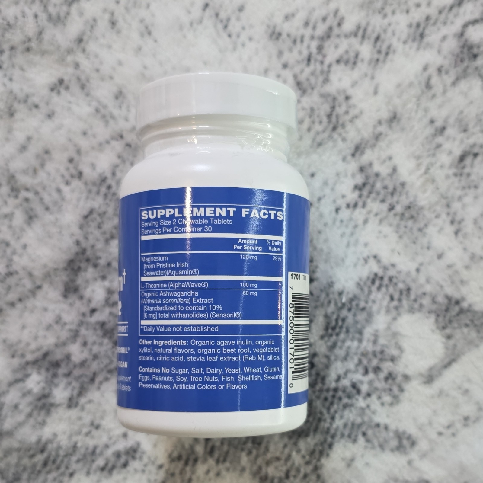 Vital Rise Adult Calm Chewable Grape Gluten Free Vegan 60 Tablets Exp 10/2026