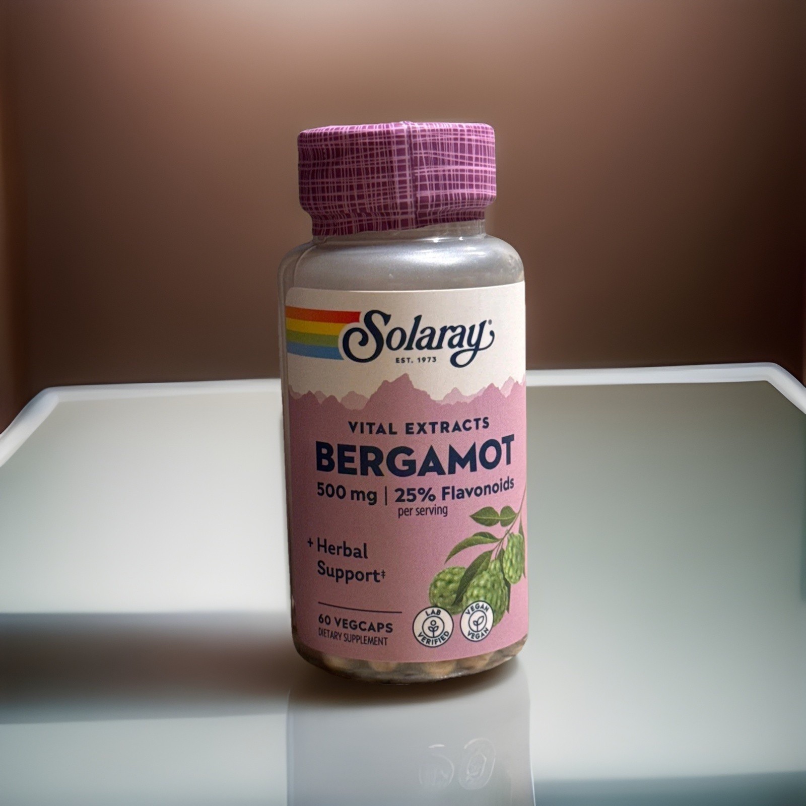 Solaray Bergamot- Herbal Support 500 mg 60 VegCap New Exp 01/2028