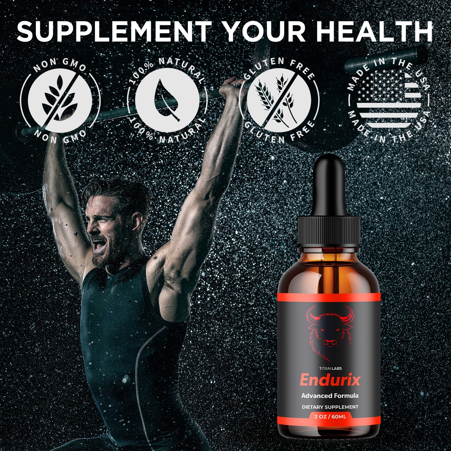 (1 Pack) Endurix Male Support Drops Advanced Endu Rix Supplement 30 Servings