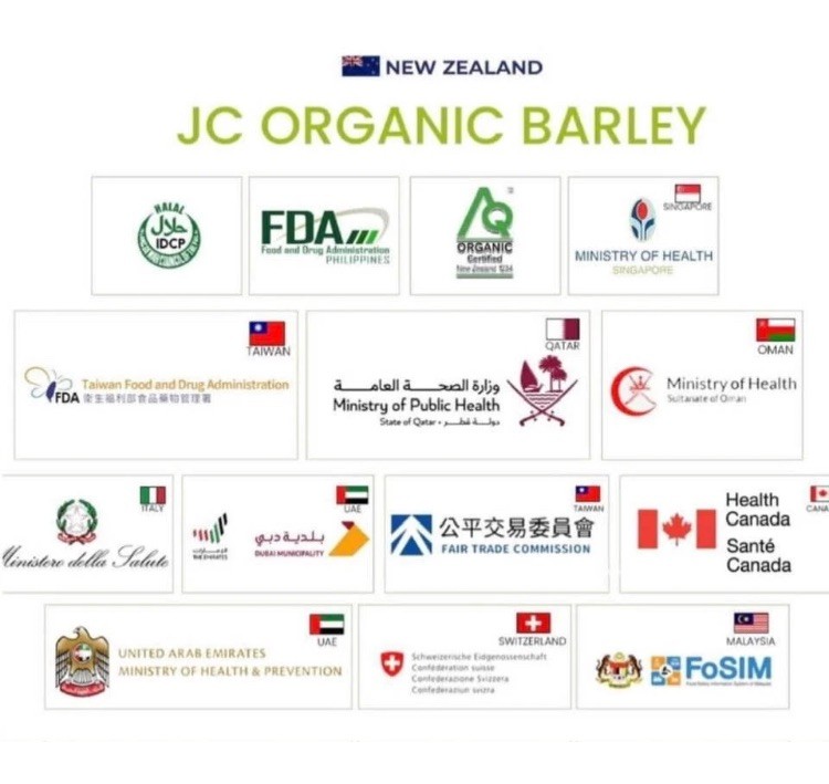 JC PURE Organic BARLEY Capsules from New Zealand NEW in Pkg.