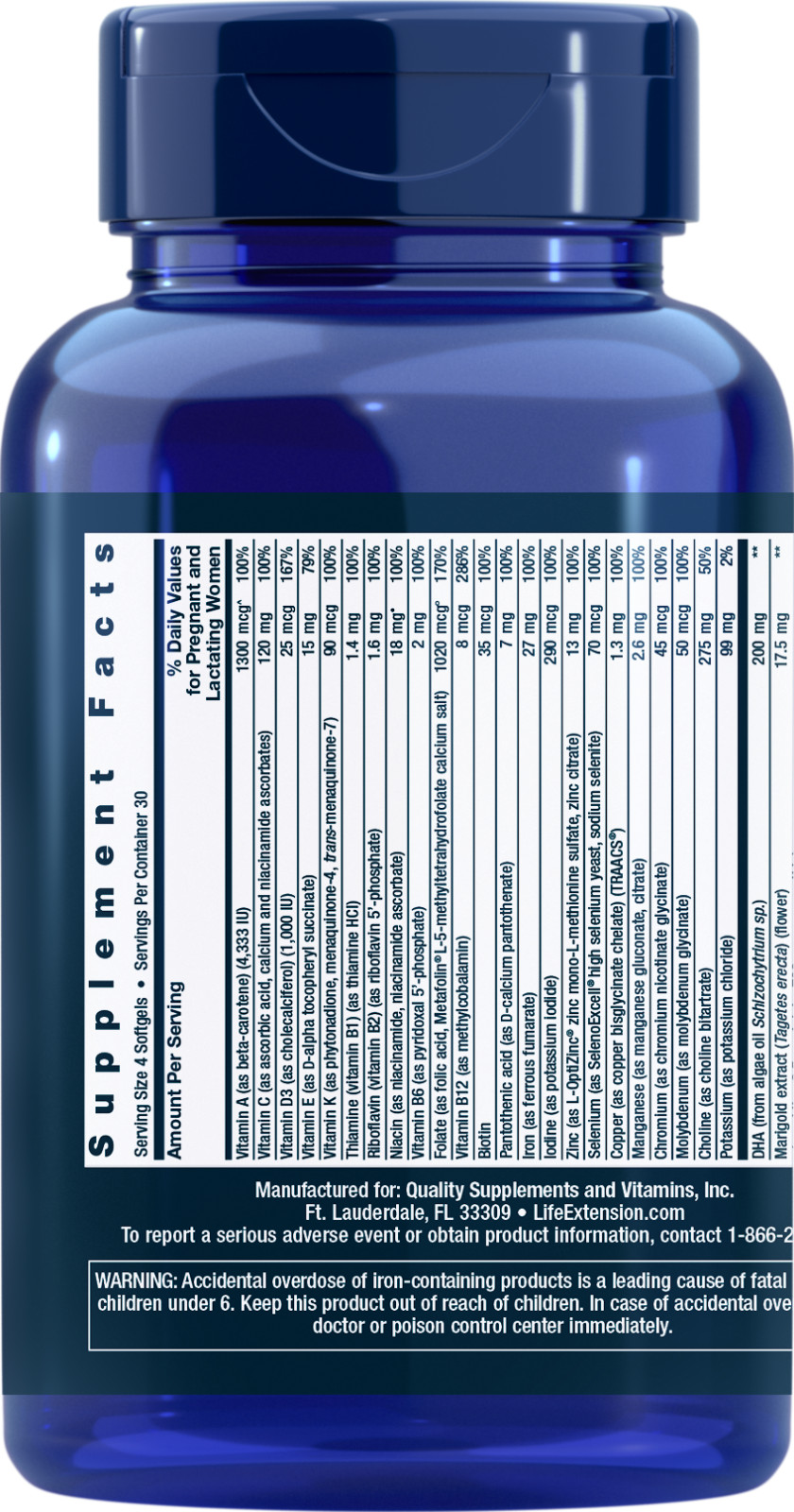Life Extension Prenatal Advantage 120 Softgels