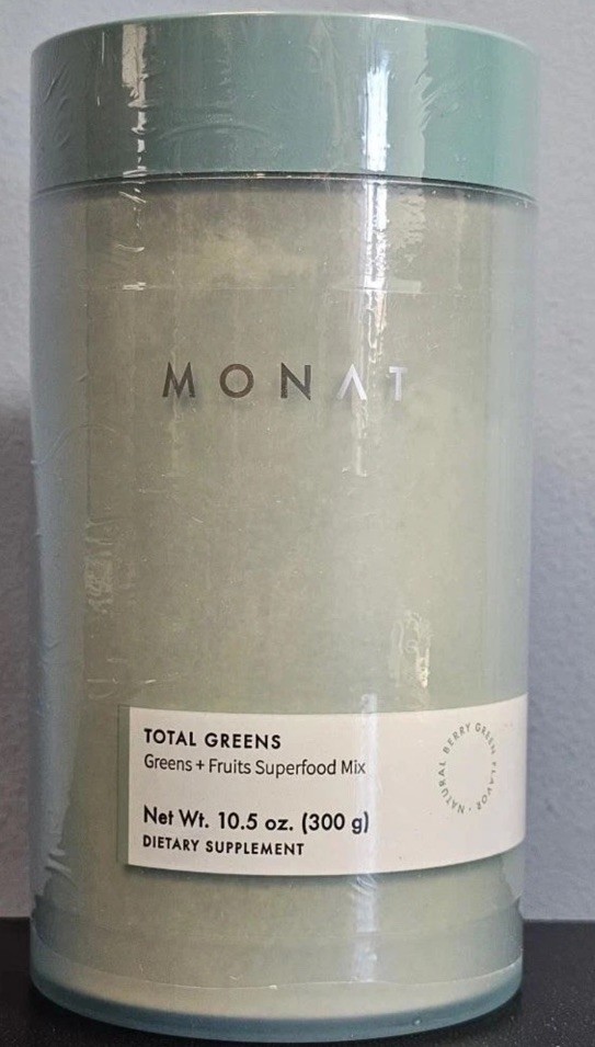 Monat Total Greens Superfood Mix Natural Berry Flavor 10.5 oz Exp 7/2026 – NEW!