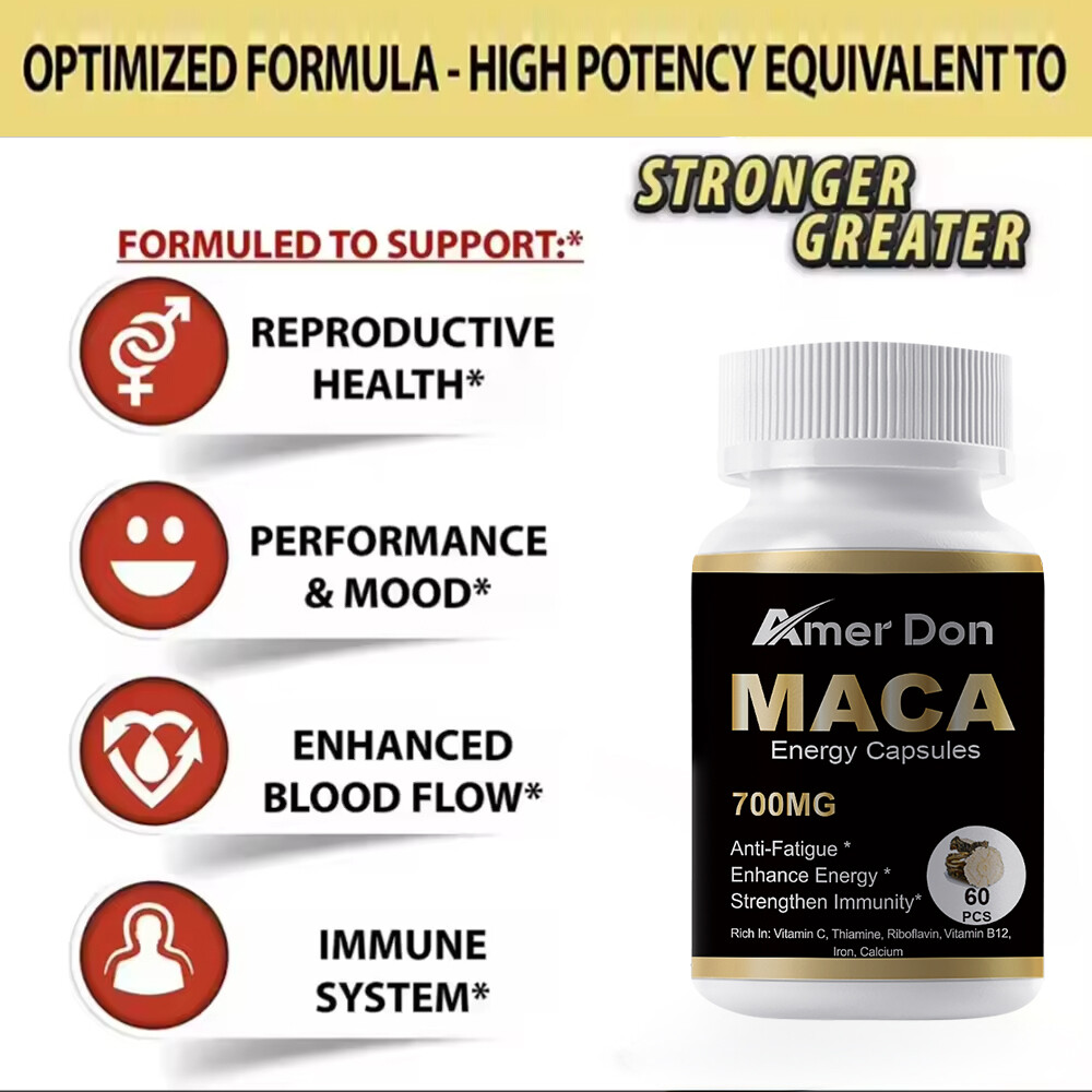 Maca Root 700mg Highest Potency Supports Desire Stamina Power Energy 60 Pills