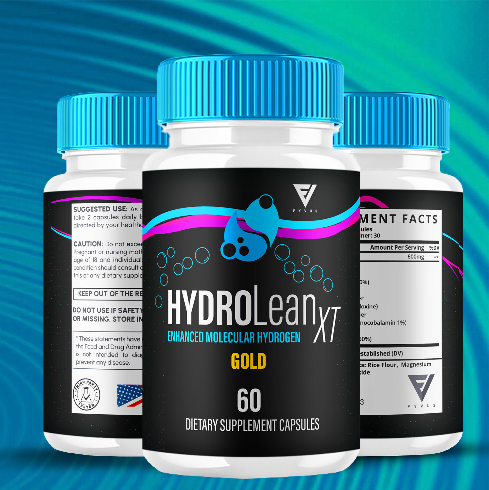 (5 Pack) HydroLean XT Gold Capsules, Hydro Lean XT Weight Loss (300 Capsules)